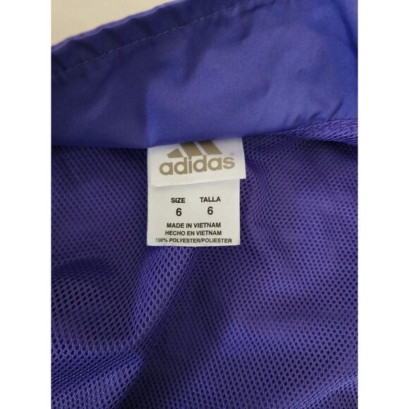 Adidas Girls Blue/Green Petal Ruffle Hem Zip Windbreaker Track Jacket Size 6 - Picture 9 of 14